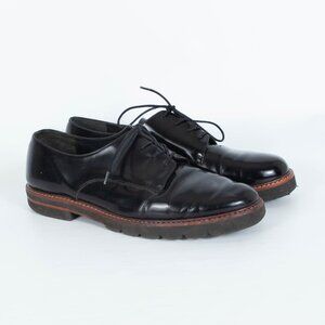 Stuart Weitzman Lace Up Black Loafer Shoes Mens Size 11M‎